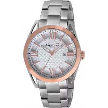 KENNETH COLE miesten IKC9373 analoginen kvartsikello 42 mm musta kellotaulu aito nahkaranneke