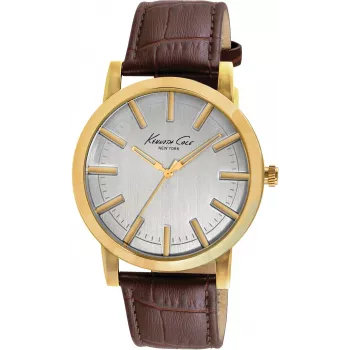 KENNETH COLE miesten kello IKC8043 43,5 mm ruostumaton teräs kvartsi analoginen musta kellotaulu hopeanvärinen ranneke