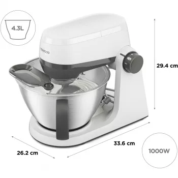 KENWOOD Multi-Tasker KHC30.000WH monitoimikone (harmaa/valkoinen, 1000 W, 4,3 L kulho)
