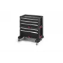 KETER BOOKCASE 5 DRAWERS työkalulaatikko sarja modulaarinen pyörillä varustettu työkalulaatikko musta ja punainen