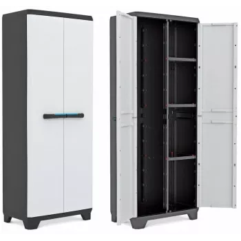 Keter Linear Cabinet lisähyllyt 68x39x173cm 2 kpl:n pakkaus harmaa/musta