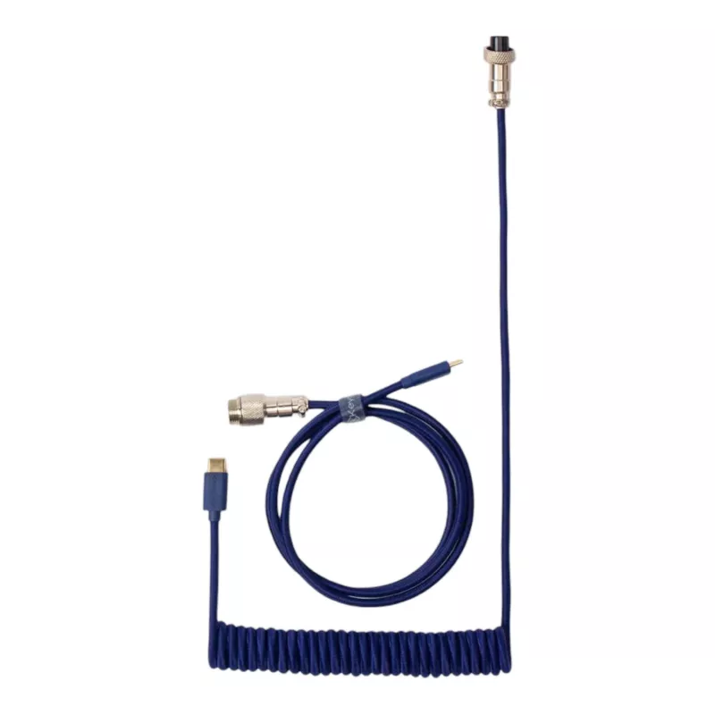 Keychron Coiled Aviator Blue Cable USB-C - USB-A, GX16 4-pin irrotettava liitäntä, 200 cm