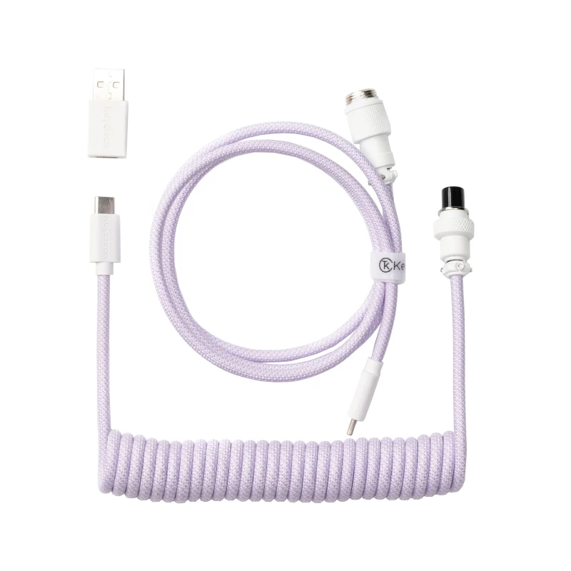 Keychron Coiled Aviator Cable - vaaleanlila/suora