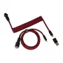Keychron Coiled Aviator -kaapeli - punainen (USB-A - USB-C, 2m, irrotettava GX12)