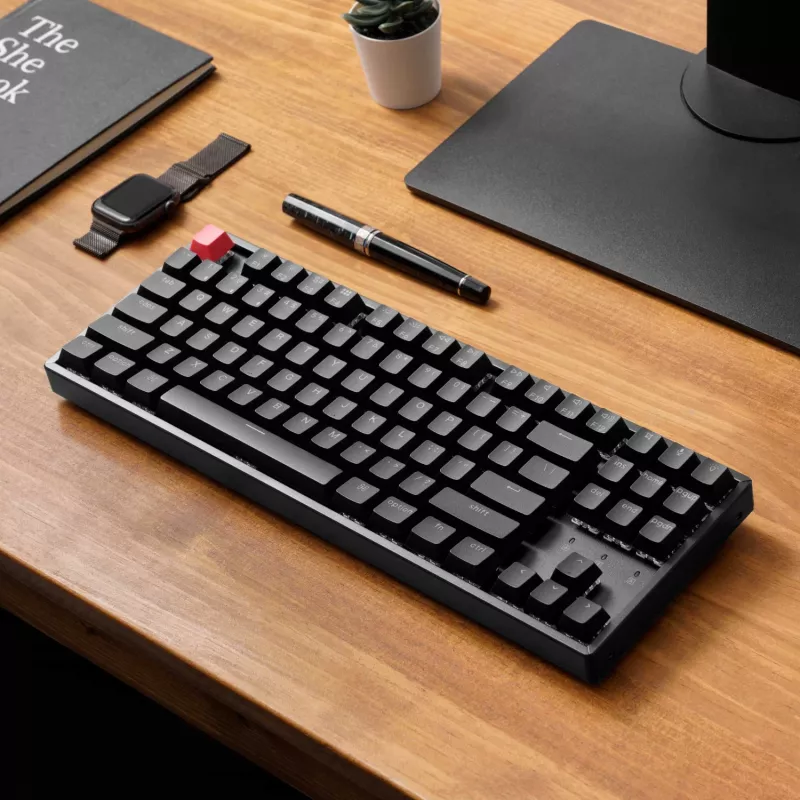 Keychron K8 QMK 80% TKL langaton mekaaninen näppäimistö V2 Red Switches - musta