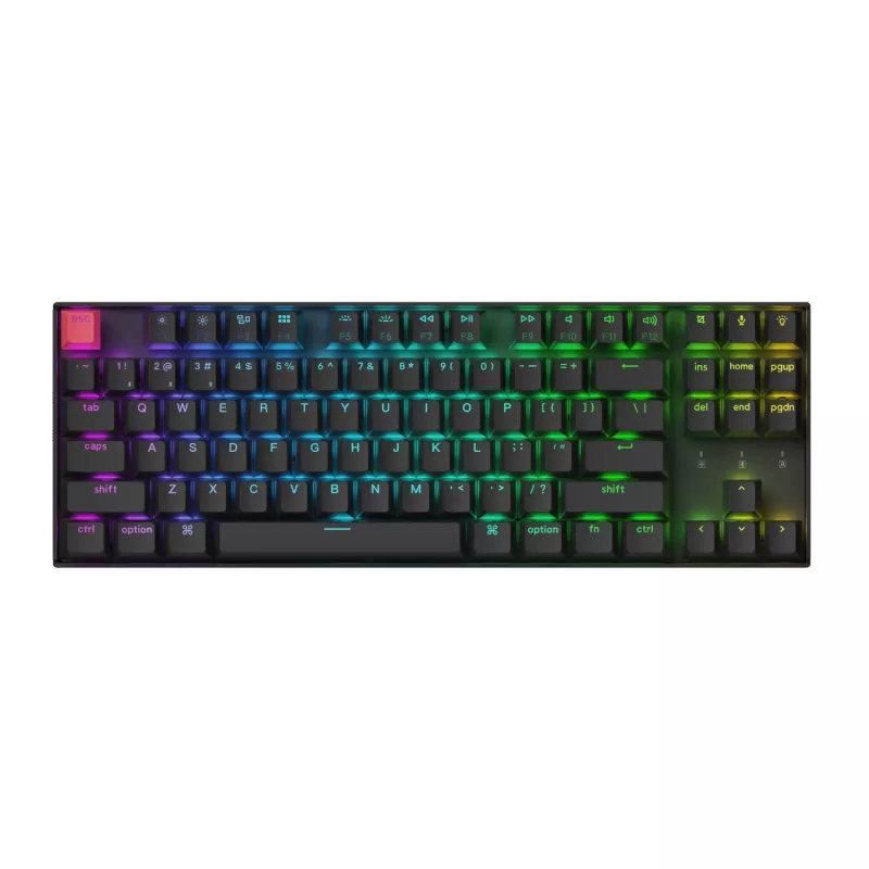 Keychron K8 QMK 80% TKL langaton mekaaninen näppäimistö V2 Red Switches - musta
