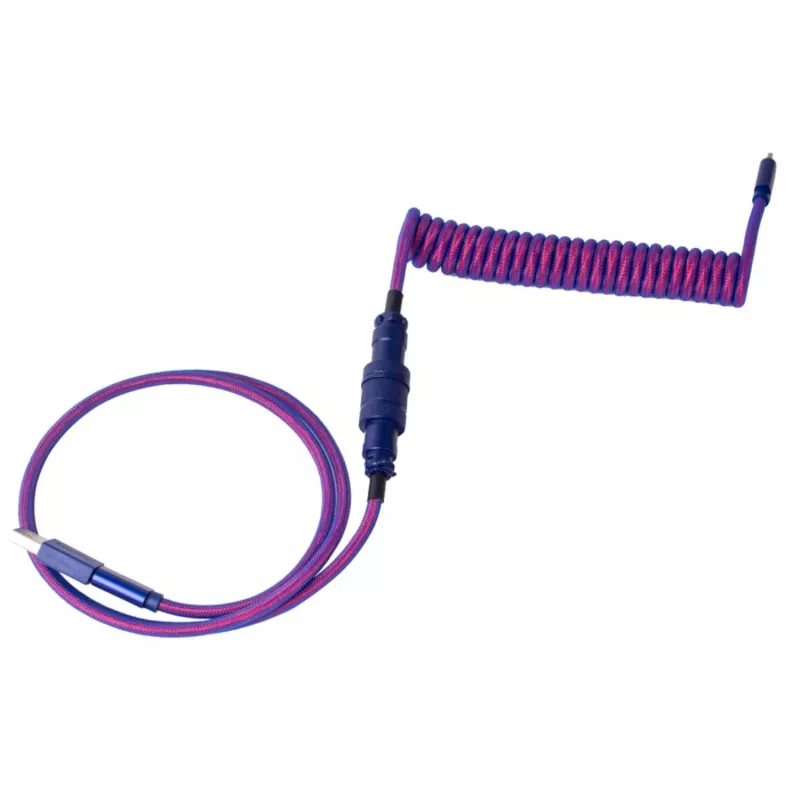 Keychron Premium Coiled Aviator USB-kaapeli Type-C + USB-A-sovitin, irrotettava aviator-liitin, 108 cm