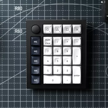 Keychron Q0 Max QMK Gateron Jupiter Banana RGB langaton custom numeronäppäimistö kuori valkoinen