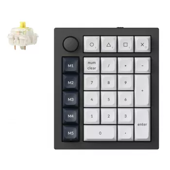 Keychron Q0 Max QMK Gateron Jupiter Banana RGB langaton custom numeronäppäimistö kuori valkoinen