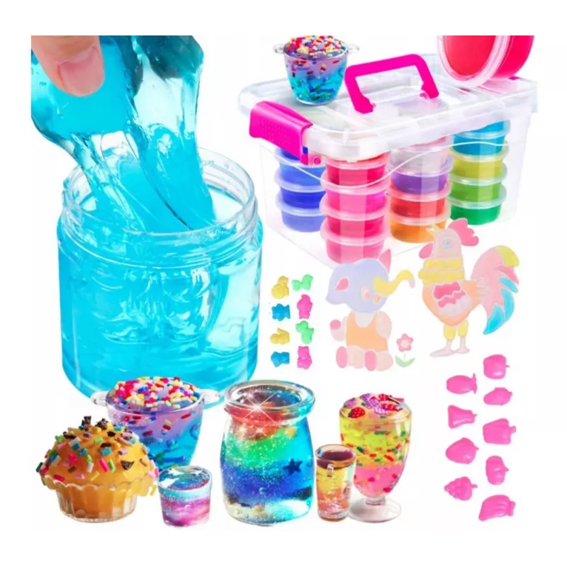 Kiddyz DIY Slime Factory: suuri setti glitterillä ja hahmoilla liman valmistukseen