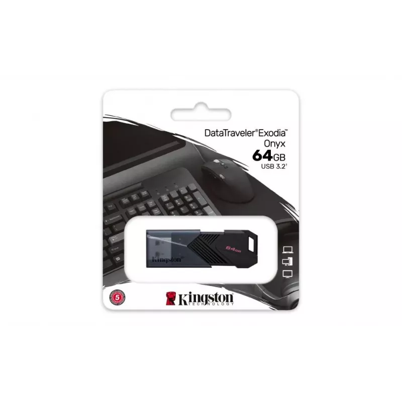 Kingston DataTraveler Exodia Onyx 64GB USB 3.2 -muistitikku