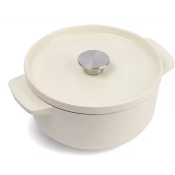 KitchenAid -valurautainen uunipata kannella 22 cm, mantelikerma