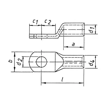 KLAU puristuskaapelikenkä 104R8 25 mm² M8 galvanisesti tinattu
