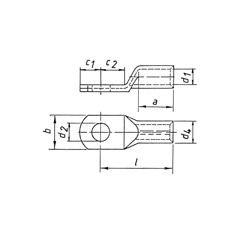 Klauke 110R12 putkikaapelikenkä, 150 mm², M12, elektrolyyttikupari, tinattu harmaa