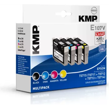KMP E107V yhteensopiva värikasetti monipakkaus musta/syaani/magenta/keltainen Epson T0715