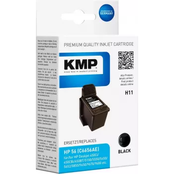 KMP H11 yhteensopiva mustekasetti musta 19 ml HP 56 C6656AE