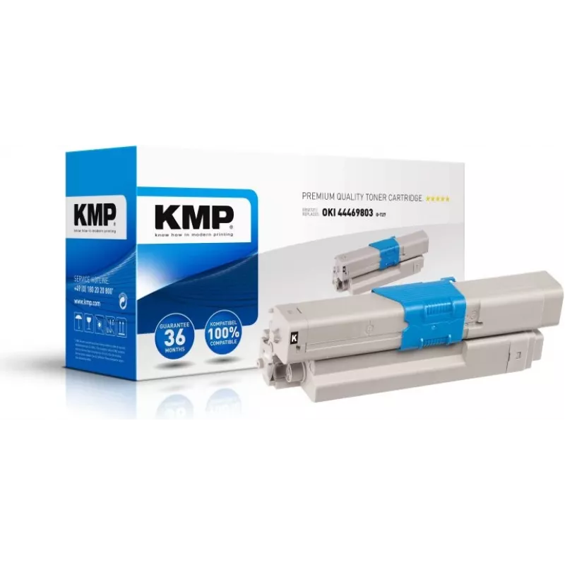 KMP O-T27 värikasetti musta 3500 sivua yhteensopiva OKI 44469803