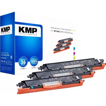 KMP PRINTTECHNIK KMP MULTIPACK H-T149CMY 3 kpl:n pakkaus yhteensopivia värikasetteja (syaani, magenta, keltainen) HP Color LaserJet CM2320/CP2025 -sarjaan - korvaa HP 126A 1226,0030