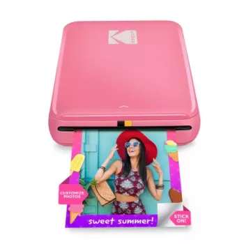 KODAK STEP pikavalo mobiilivalokuvatulostin - ZINK 2x3 tuumaa - 1 ppm - Bluetooth - vaaleanpunainen