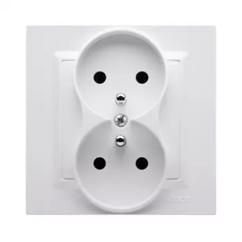 KONTAK-SIMON CGZ2/11 yksittäispistorasia maadoituksella, 16A 250V, valkoinen