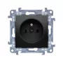 KONTAK-SIMON Simon 10 yksittäispistorasia maadoituksella, Quick-Connect, 16A 250V, mattamusta
