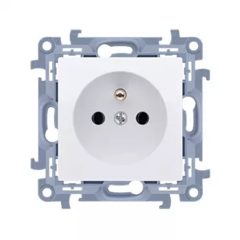 KONTAK-SIMON Simon 10 valkoinen 1-osainen Schuko-pistorasia maadoituksella, Quick-Connect, 16A 250V