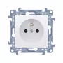 KONTAK-SIMON Simon 10 valkoinen yksittäispistorasia maadoituksella ja lapsilukolla, Quick-Connect, 16A 250V