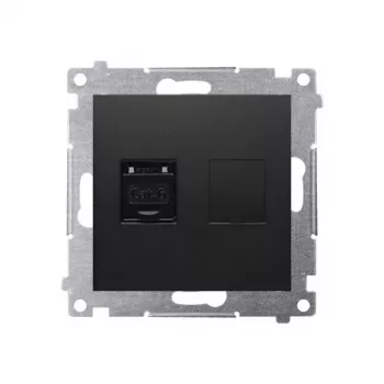 KONTAK-SIMON Simon 54 Premium Cat.6 UTP RJ45 -datapistorasiamoduuli, mattamusta, pölynsuojakannella