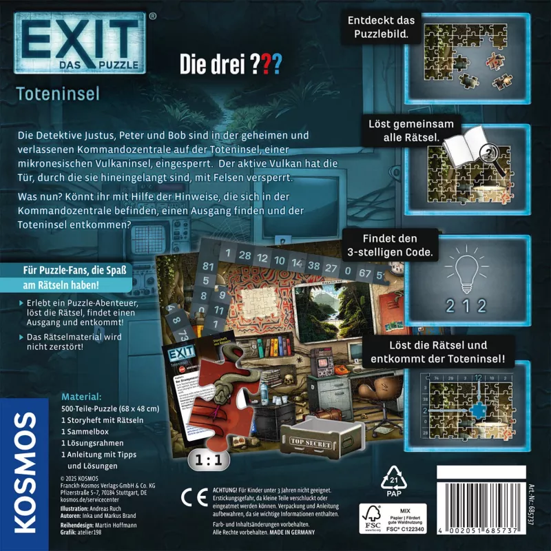 KOSMOS EXIT - Palapeli: Die drei ??? Toteninsel (500 palaa)