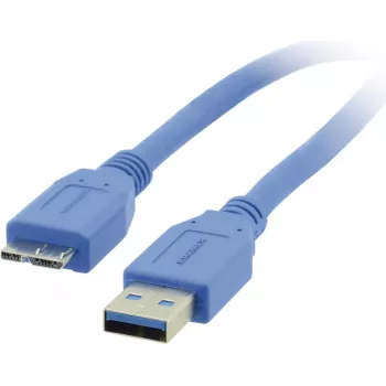 Kramer Electronics C-USB3/MICROB-3 USB 3.2 Gen 1 -kaapeli, USB-A uros - Micro-USB B uros, 0,9 m, sininen 96-02356003