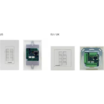 Kramer Electronics RC-208 johdollinen ohjauspaneeli 8 ohjelmoitavalla painikkeella, RS-232/RS-485/Ethernet, valkoinen