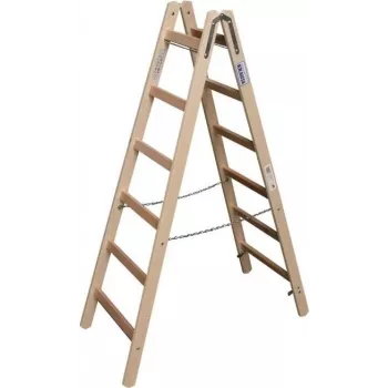 KRAUSE puinen kaksipuolinen tikas 2x6 askelmaa, mänty, 150 kg, EN 131 170088