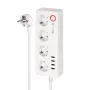 Kruger&Matz Connect P6 älykäs jatkojohto 4 Schuko-pistorasialla ja 4 USB-liitännällä, Tuya Wi-Fi, valkoinen