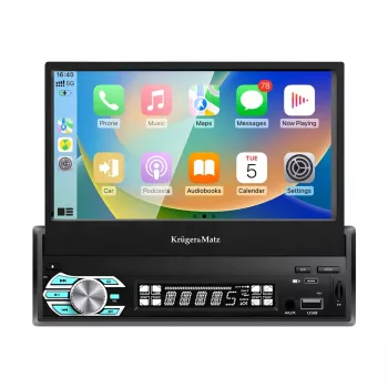 Kruger & Matz KM2018 autoradio 7 tuuman ulos työntyvällä kosketusnäytöllä, Apple CarPlay ja Android Auto