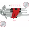 KS TOOLS 151.4880 pitkä TORX L-avainsarja, 10-osainen, kromi-vanadiini, koot T9-T50