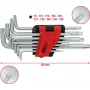 KS TOOLS 151.4880 pitkä TORX L-avainsarja, 10-osainen, kromi-vanadiini, koot T9-T50