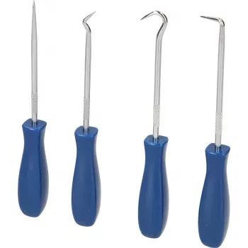 KS TOOLS 4-osainen koukku- ja nostinsarja kromi-vanadiinikärjillä ja ergonomisilla 2-komponenttikahvoilla BT542020