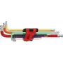 KS TOOLS 9-osainen erikoispitkä pallopääkuusiokoloavainsarja kaksoispallopäällä, 1,5-10mm, kromi-vanadiini, mattakromattu, DIN ISO 2936, ERGOTORQUEplus 151.3222