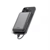 KSIX magneettinen varavirtalähde 10000 mAh, 22,5W iPhone- ja Apple Watch -laitteille, harmaa