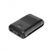 KSIX Powerbank Mini 10000mAh 10W kaapelilla USB-A USB-C musta