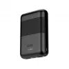 KSIX Powerbank Mini 10000mAh 10W kaapelilla USB-A USB-C musta
