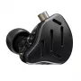 KZ ZAX NO MIC in-ear-kuulokkeet 1 dynaamisella + 7 balanssiankkuridriverilla, 10mm dynaaminen driver, 24Ω impedanssi, 113dB herkkyys, irrotettava 2-pin-kaapeli, musta