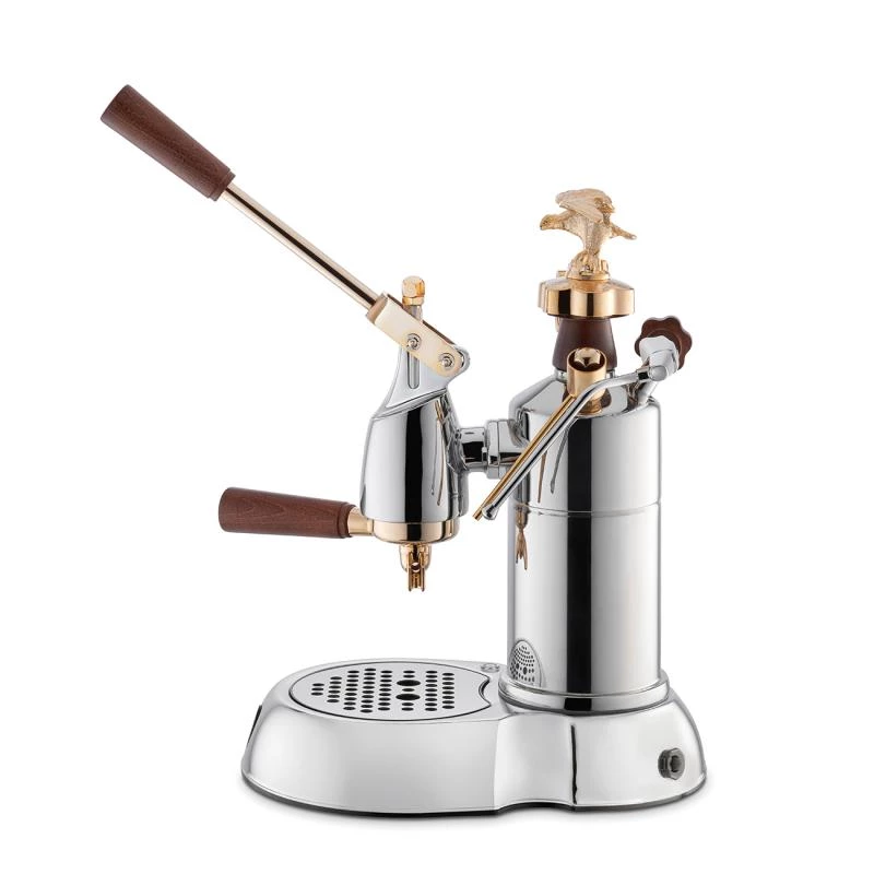 La Pavoni LPLEXP01EU manuaalinen vipukahviespressokone Expo 2015 kulta-kromi, 1,6 L, 950 W