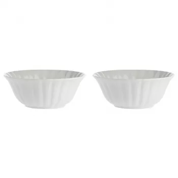 LA PORCELLANA BIANCA sarja, jossa 2 Ducale-salaattikulhoa - valkoinen, 23 cm