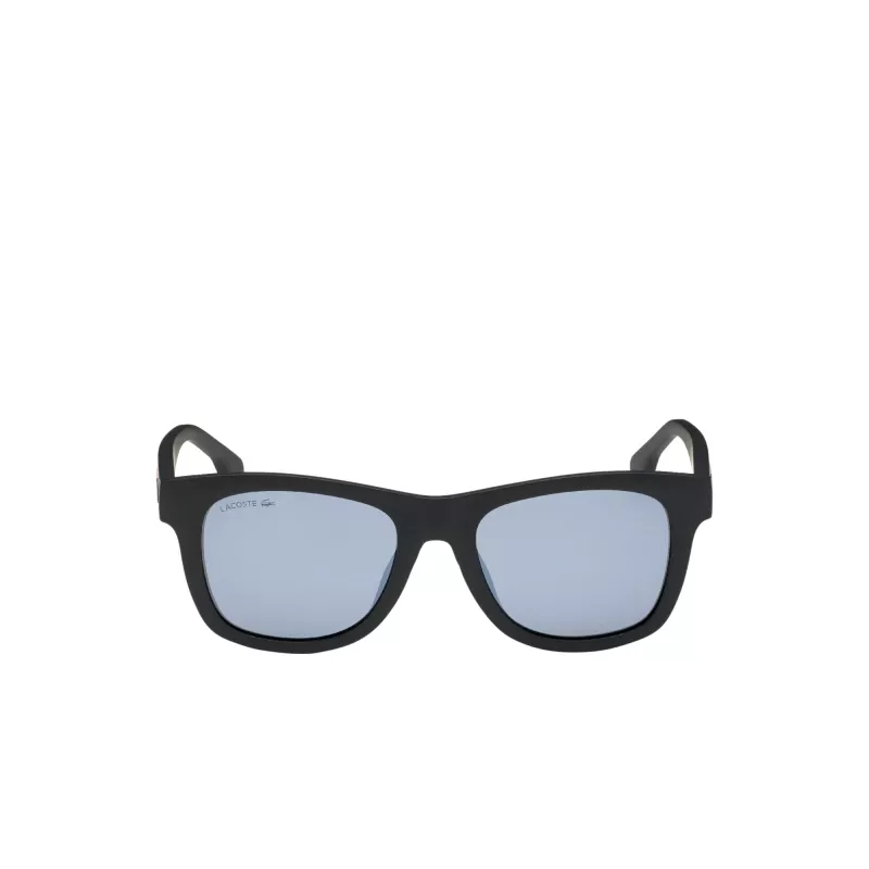 Lacoste L3651SRG-001 unisex-aurinkolasit - musta asetaattikehys, harmaat polykarbonaattilinssit, 48 mm linssin leveys