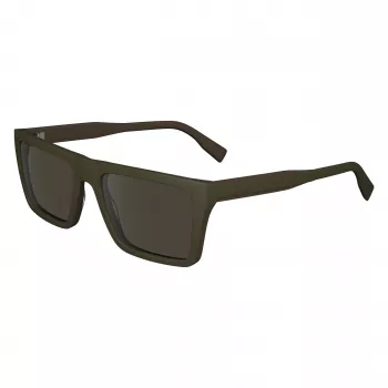 Lacoste L6009S-275 miesten suorakaiteen muotoiset aurinkolasit - havanna-asetaattikehykset, ruskeat polykarbonaattilinssit, UV400-suoja