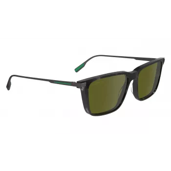Lacoste L6017S5517240 suorakaiteen muotoiset Havana-aurinkolasit miehille - ruskeat linssit 55/17/145 mm
