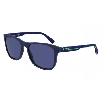 Lacoste L6031S-424 miesten suorakaiteen muotoiset aurinkolasit - siniset kehykset, harmaat linssit, UV400