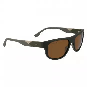 Lacoste L6042S-275 miesten suorakaiteen muotoiset asetaatti-aurinkolasit havanna ruskea 55/17/145 mm