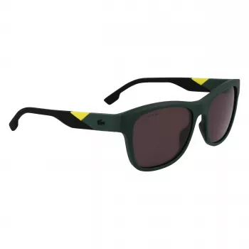 Lacoste L6043S-301 miesten suorakaiteen muotoiset aurinkolasit - vihreä kehys, harmaat linssit, 56/18/145 mm